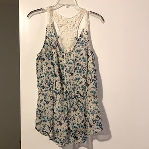 Lauren Conrad Medium Floral Chiffon Peplum